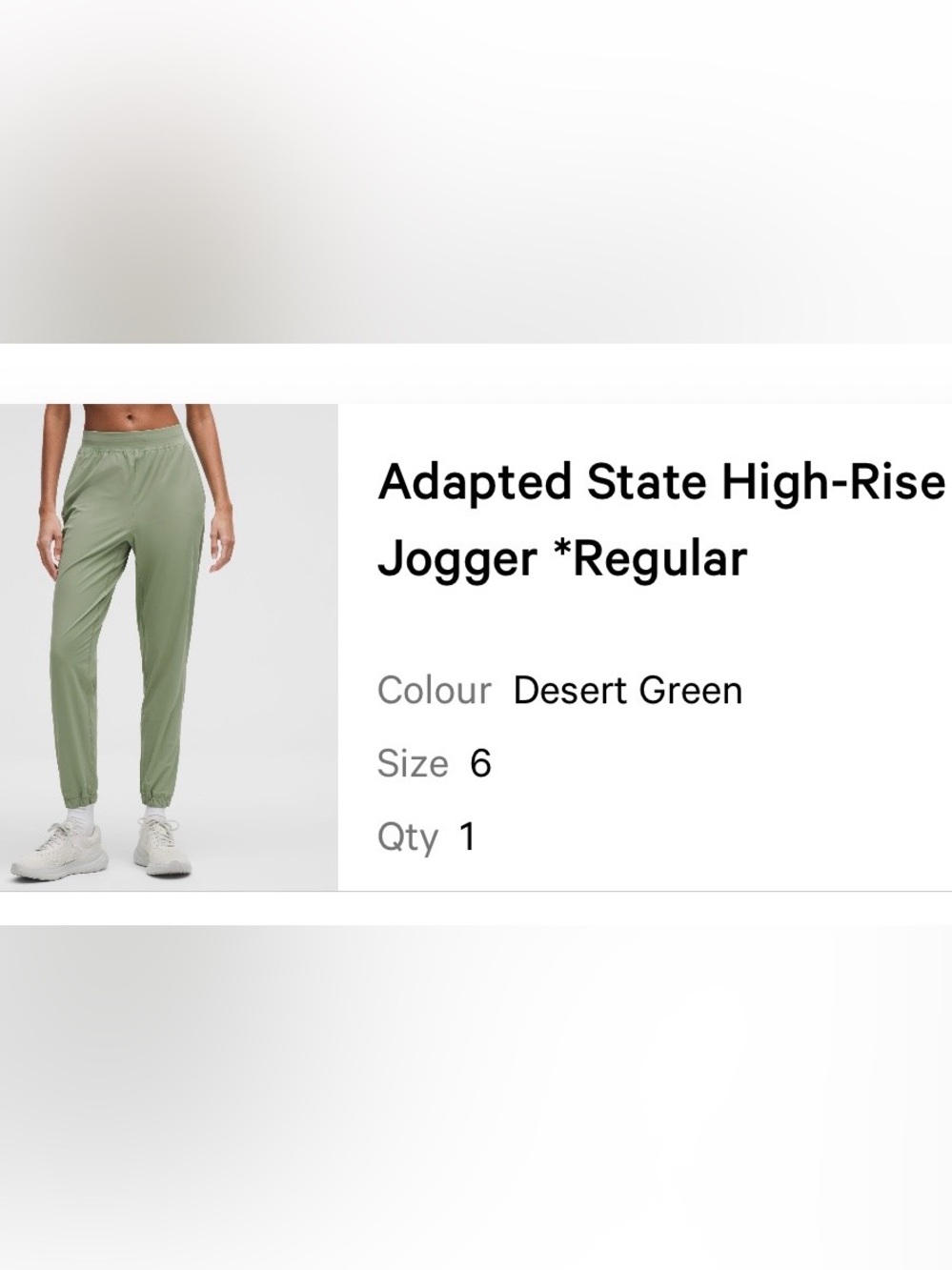 Lululemon Adapted State High Rise Joggers desert Sage Size 6